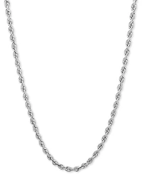 Lightweight Diamond Cut Rope Chain 24" Necklace (3mm) in 14k Yellow Gold