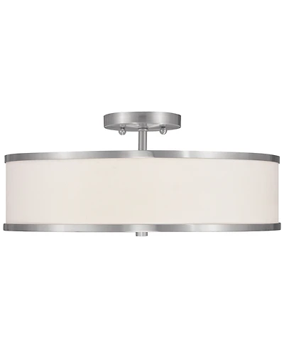 Livex Park Ridge Brushed Nickel 3-Light Ceiling Mount