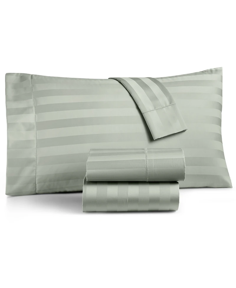 Closeout! Charter Club 1.5" Stripe Extra Deep Pocket 550 Thread Count 100% Cotton 4-Pc. Sheet Set, California King, Exclusively at Macy's
