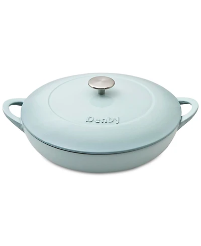 Denby Heritage Pavilion Cast Iron Shallow Covered Casserole, 4 Qt.