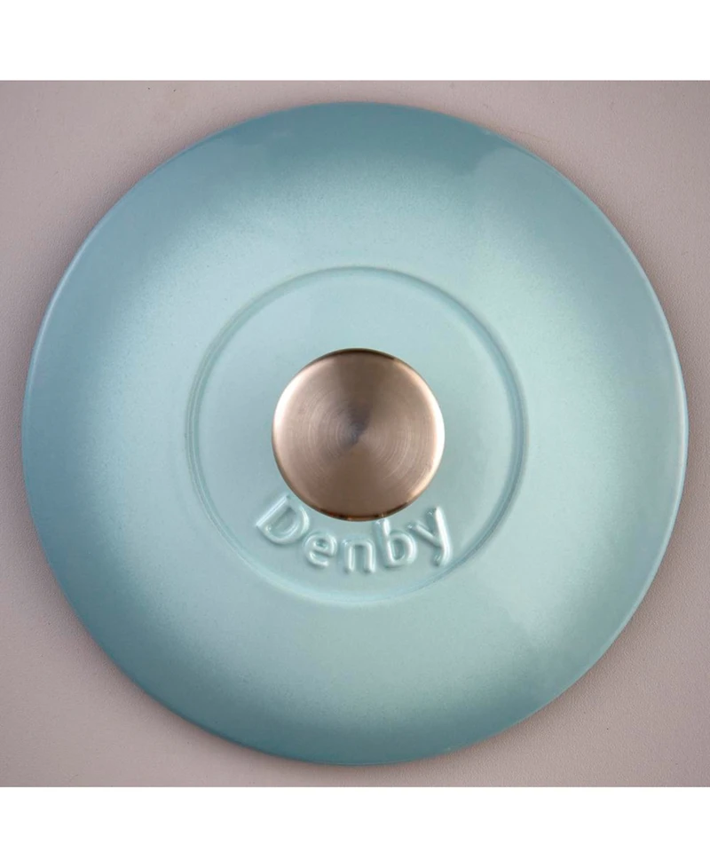 Denby Heritage Pavilion Cast Iron Shallow Covered Casserole, 4 Qt.