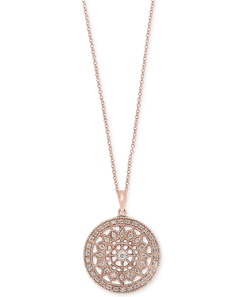 Effy Diamond Disc Pendant Necklace (1/4 ct. t.w.) 14k White, Rose, or Yellow Gold