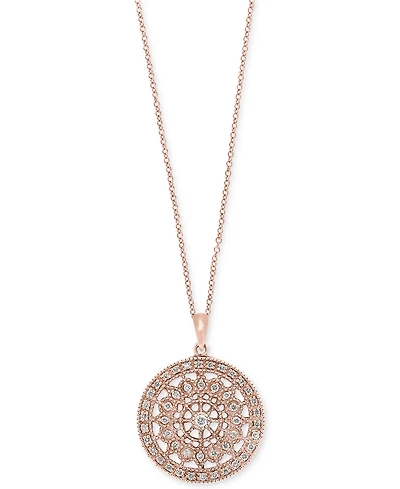 Effy Diamond Disc Pendant Necklace (1/4 ct. t.w.) 14k White, Rose, or Yellow Gold