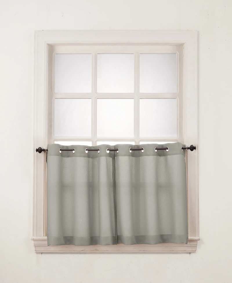 Montego Casual Textured Semi-Sheer Grommet Kitchen Curtain Tier Pair