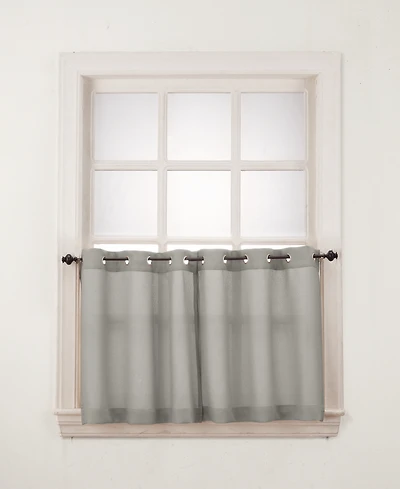 Montego Casual Textured Semi-Sheer Grommet Kitchen Curtain Tier Pair
