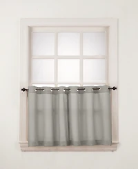 Montego Casual Textured Semi-Sheer Grommet Kitchen Curtain Tier Pair