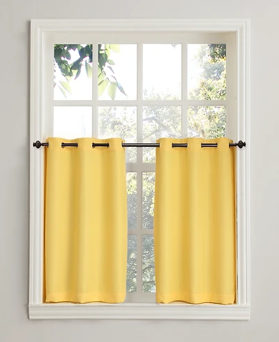 Montego Casual Textured Semi-Sheer Grommet Kitchen Curtain Tier Pair