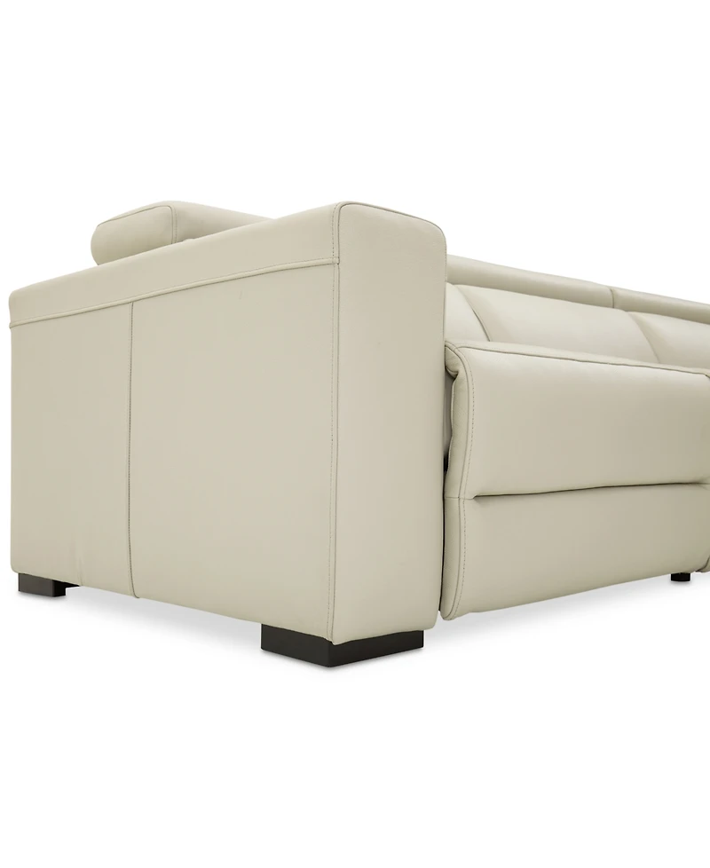 Nevio 6-pc Leather "L" Shaped Sectional Sofa with Power Recliners and Articulating Headrests