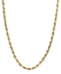 Lightweight Rope Chain 24" Necklace (1-3/4mm) in 14k Yellow Gold