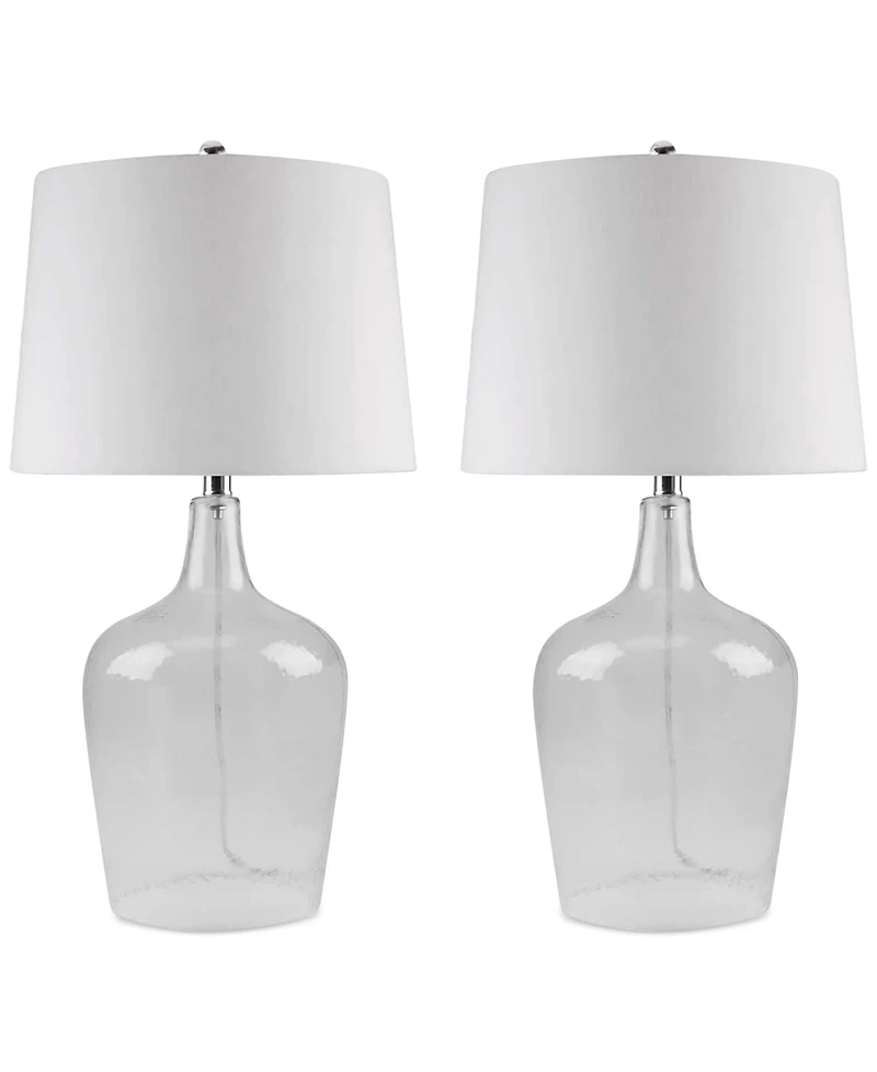 Abbyson Set of 2 Zen Clear Glass Table Lamps