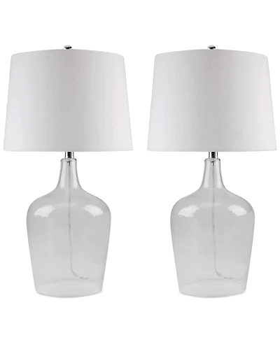 Abbyson Set of 2 Zen Clear Glass Table Lamps