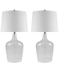 Abbyson Set of 2 Zen Clear Glass Table Lamps