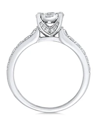 Diamond Cluster Engagement Ring (1 ct. t.w.) 14k White or Yellow Gold