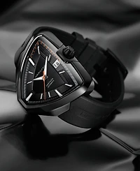 Hamilton Unisex Swiss Automatic Ventura Elvis80 Black Rubber Strap Watch 43x45mm H24585331