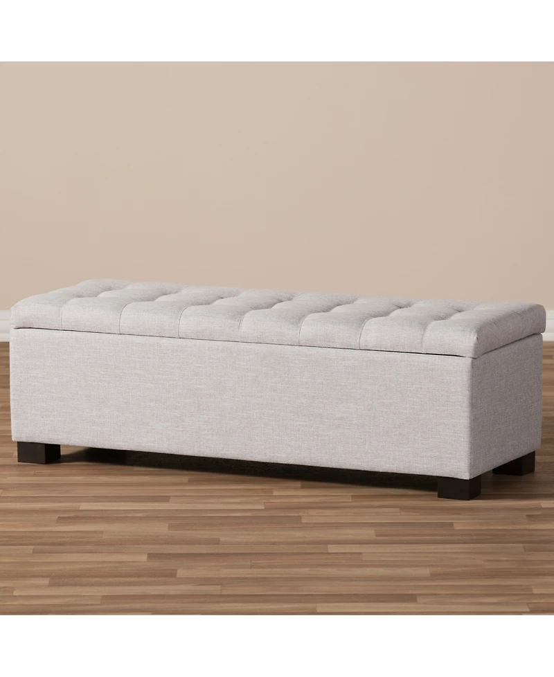 Roanoke Grid-Tufting Storage Ottoman Bench