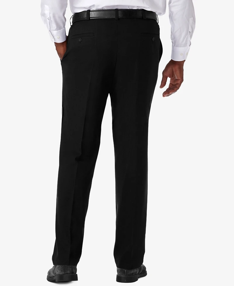 Haggar Men's Big & Tall Cool 18 Pro Classic-Fit Expandable Waist Flat Front Stretch Dress Pants