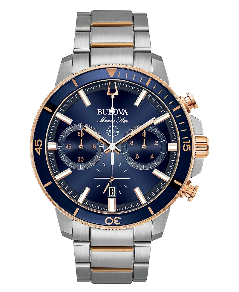 Bulova Men's Chronograph Marine Star Two-Tone Stainless Steel Bracelet Watch 45mm