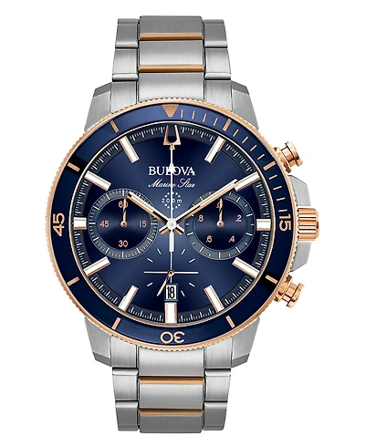 Bulova Men's Chronograph Marine Star Two-Tone Stainless Steel Bracelet Watch 45mm