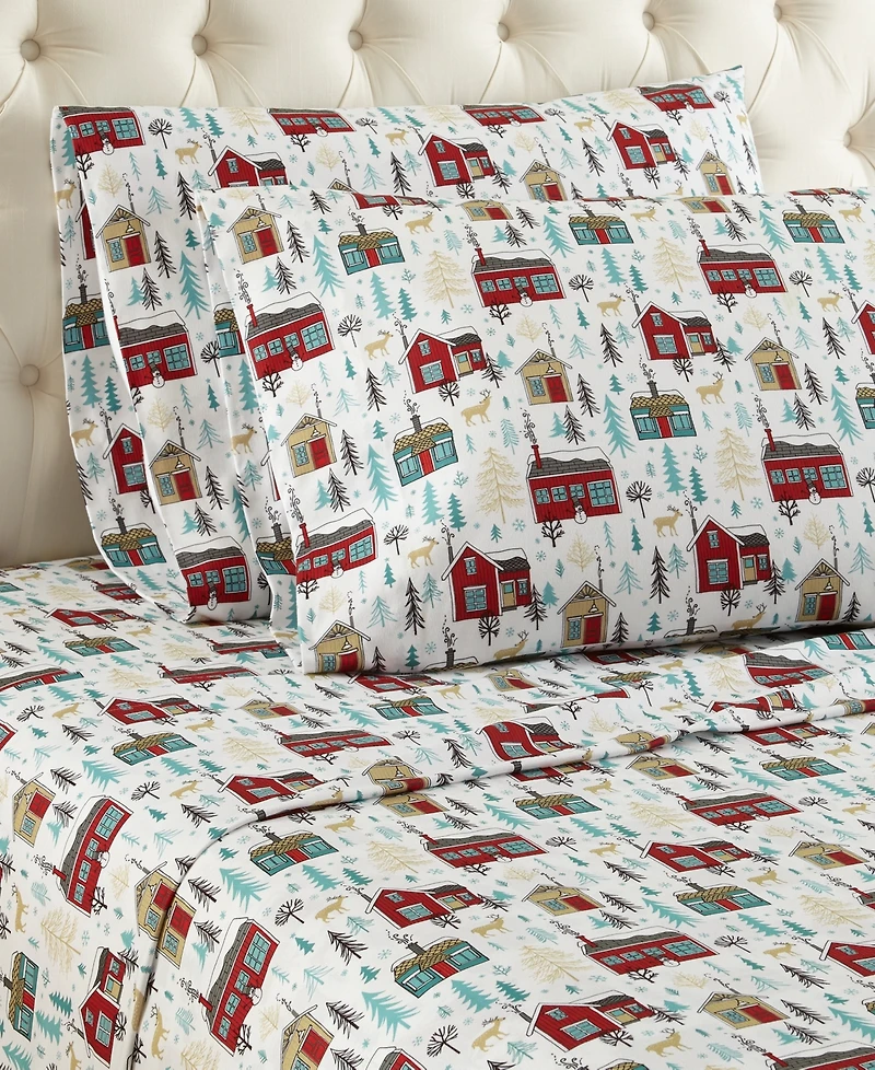 Shavel Micro Flannel Printed 3-Pc. Sheet Set, Twin