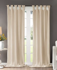 Madison Park Emilia Twist Tab Lined Window Curtain Panel, Single with Privacy Lining for Bedroom and Living Room, 108 inch length Curta