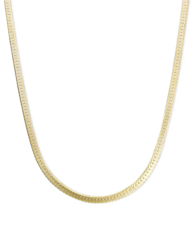 20" Flat Herringbone Chain Necklace (1-1/4mm) in 14k Gold