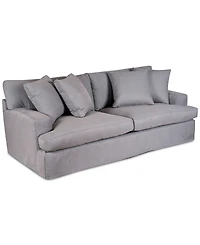 Brenalee 93" Performance Fabric Slipcover Sofa with Four Pillows
