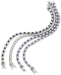 Giani Bernini Blue Cubic Zirconia Tennis Bracelet Sterling Silver, Created for Macy's