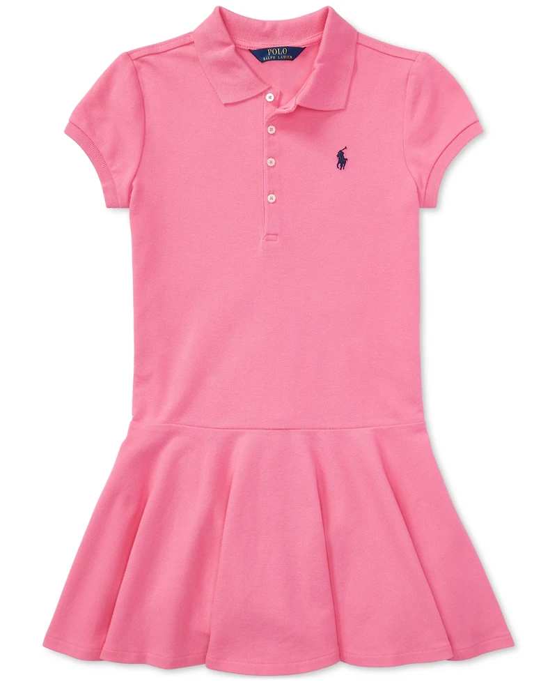 Big Girls Cotton Mesh Short Sleeve Polo Dress
