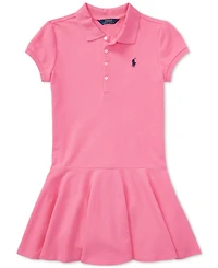 Big Girls Cotton Mesh Short Sleeve Polo Dress