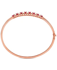 Tanzanite (3-1/8 ct. t.w.) & Diamond (1/8 Bangle Bracelet 14K Gold over Sterling Silver (Also Available Ruby, Emerald, and Sapphire)