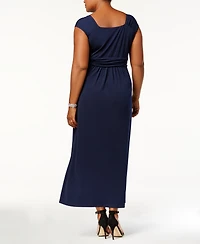 Ny Collection Plus Ruched Empire Maxi Dress
