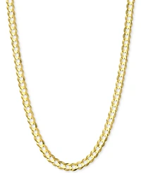 24" Open Curb Link Chain Necklace (3-3/5mm) in Solid 14k Gold