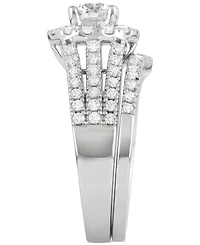 Diamond Halo Engagement Bridal Set (1-3/4 ct. t.w.) in 14k White Gold