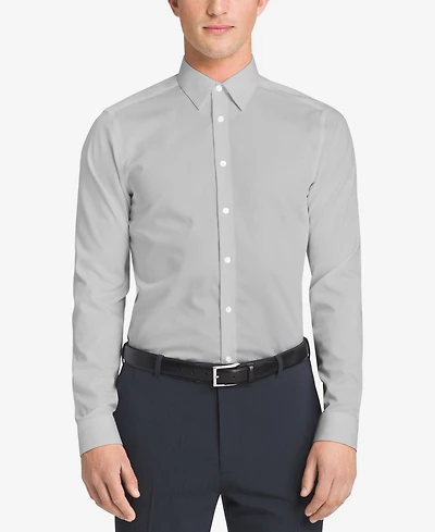 Calvin Klein Steel Men's Slim-Fit Non-Iron Herringbone Dress Shirt