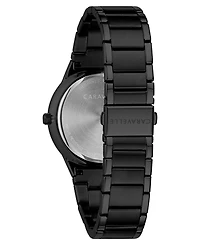 Caravelle Designed by Bulova Men's Diamond-Accent Black Stainless Steel Bracelet Watch 40mm