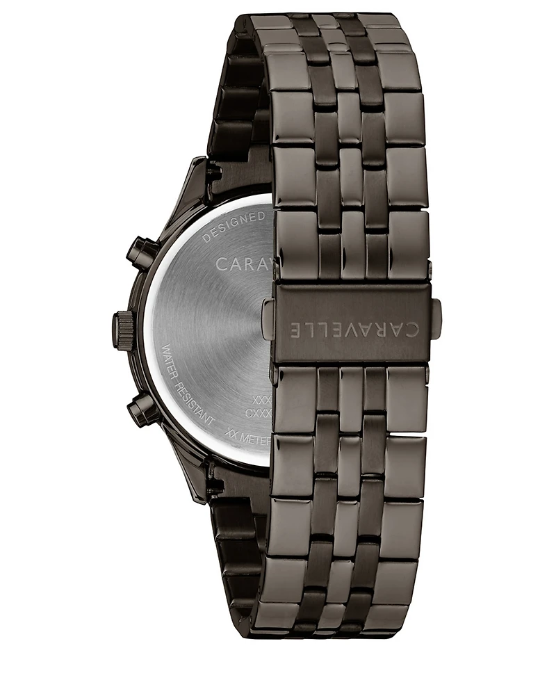 Caravelle Designed by Bulova Men's Chronograph Gunmetal Stainless Steel Bracelet Watch 41mm