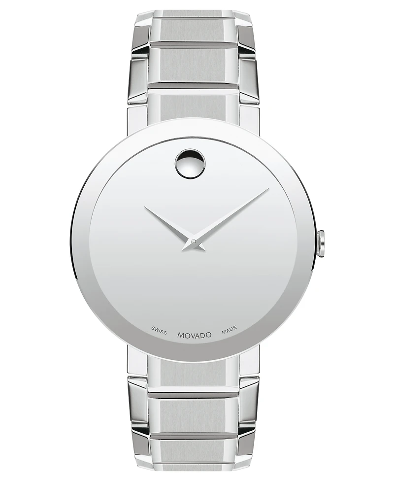 Movado Men's Swiss Sapphire Stainless Steel Bracelet Watch 39mm