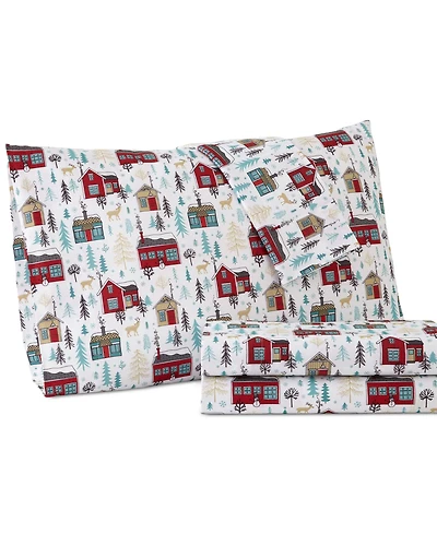 Shavel Micro Flannel Printed -Pc. Sheet Set
