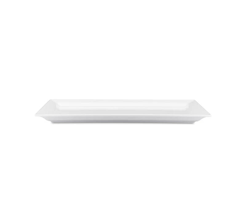 Q Squared Diamond White Melamine 14" x 7" Small Rectangle Platter