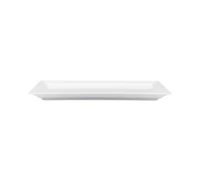 Q Squared Diamond White Melamine 14" x 7" Small Rectangle Platter
