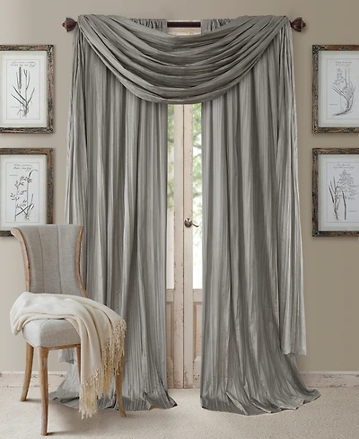 Elrene Athena Rod Pocket 52" x 84" Pair of Curtain Panels with Scarf Valance, Set of 3