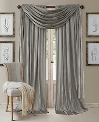 Elrene Athena Rod Pocket 52" x 84" Pair of Curtain Panels with Scarf Valance, Set of 3