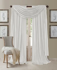 Elrene Athena Rod Pocket 52" x 95" Pair of Curtain Panels with Scarf Valance, Set 3