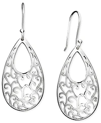Giani Bernini Open Filigree Drop Earrings in Sterling Silver, Created for Macy's