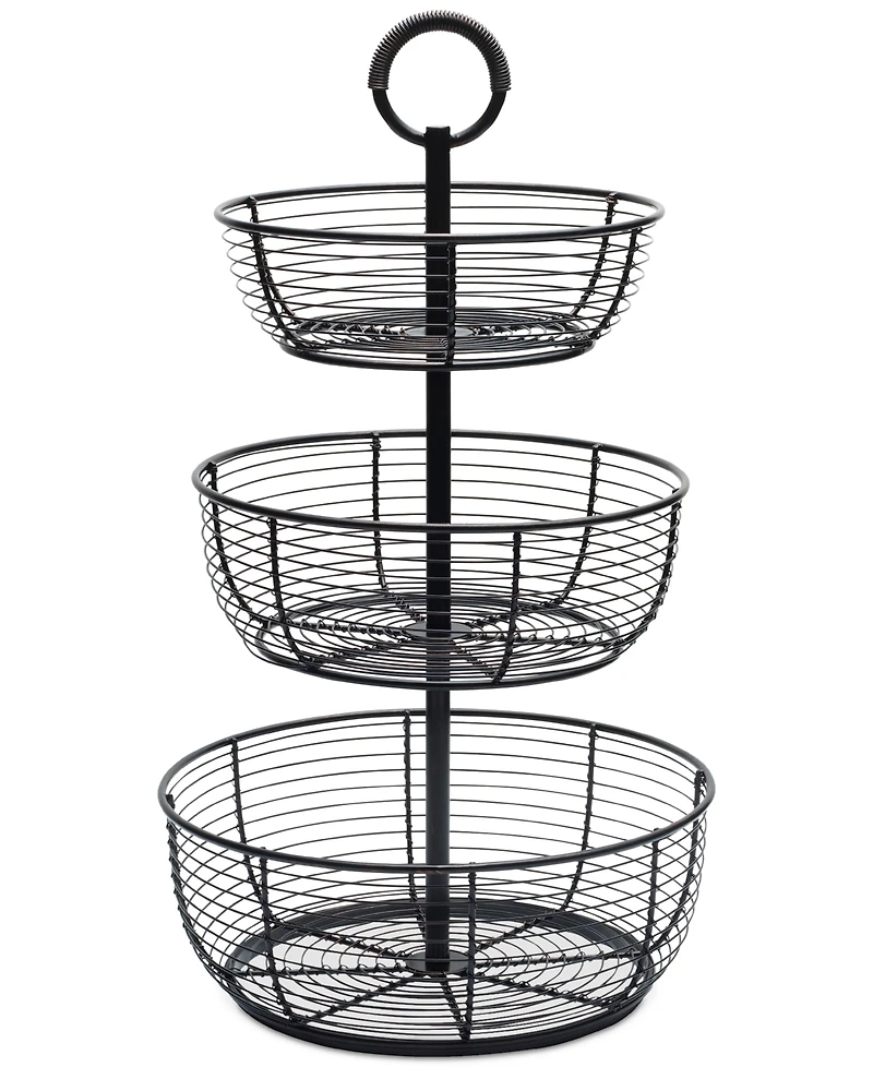 Gourmet Basics By Mikasa Round Wrap 3-Tier Basket