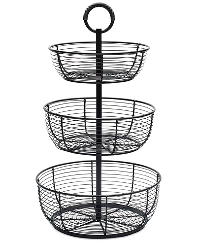 Gourmet Basics By Mikasa Round Wrap 3-Tier Basket