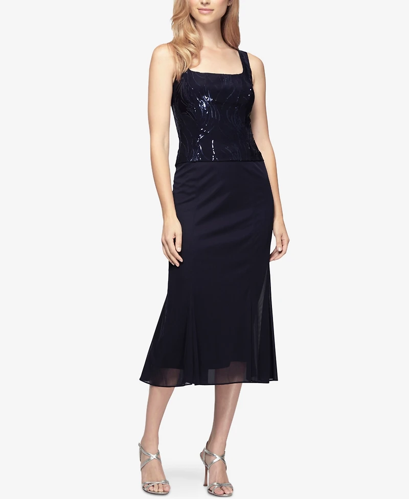 Alex Evenings Petite Sequined Midi Dress and Jacket