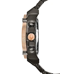 Bulova Men's Precisionist Champlain Diamond-Accent Gray & Rose Gold-Tone Stainless Steel Bracelet Watch 46.5mm