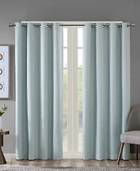 Maya Heathered Blackout Curtain 1 Panel for bedroom, Grommet top fit up to 1.25 inches rod Single Curtain Panel for Living Room, Width 50 length 54 in