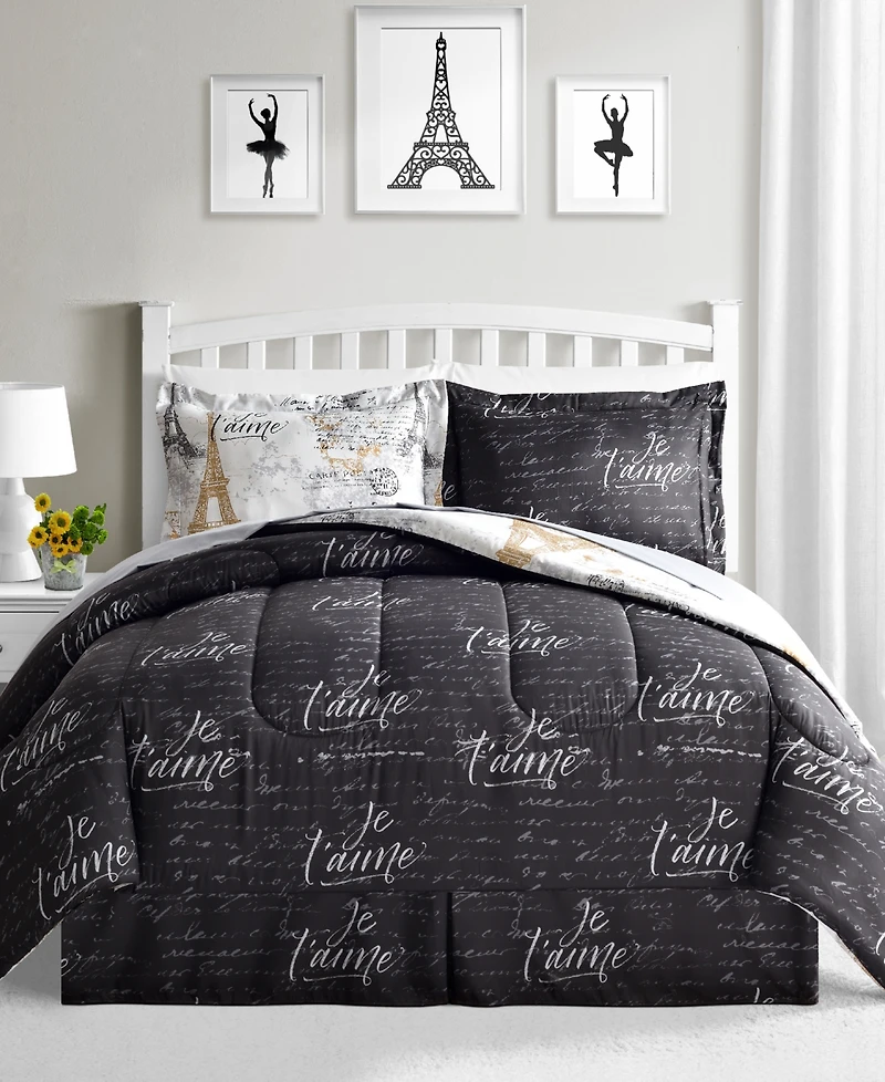 Fairfield Square Collection Paris Gold Reversible 8 Pc. Comforter Sets, Exclusively at Macy's